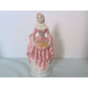 Vintage Female Victorian 7 1/4" Figurine in Pink Dress,